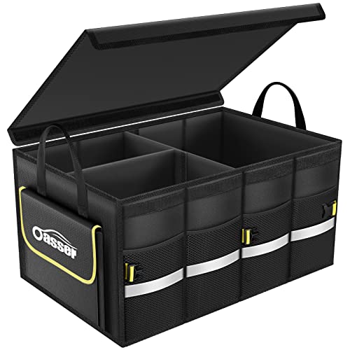 OasserPark Car Boot Organiser E3Aa 3 Compartments Black