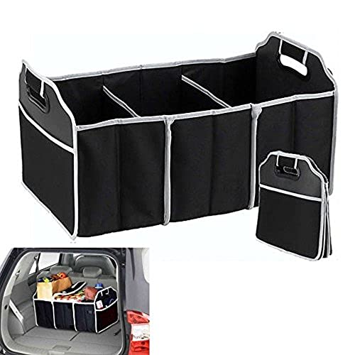 plastific CARO-48 Car Boot Organiser with Reinforced Handles and Non-Slip Bottom, Black